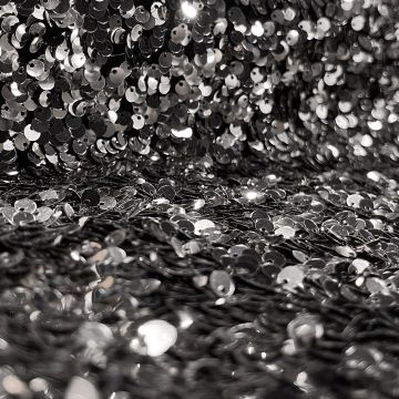 Pailletten velours zilver