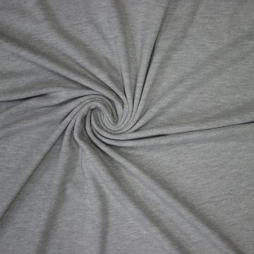 Pique polo jersey melange lichtgrijs