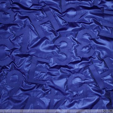 Metallic alfabet gewatteerd blauw