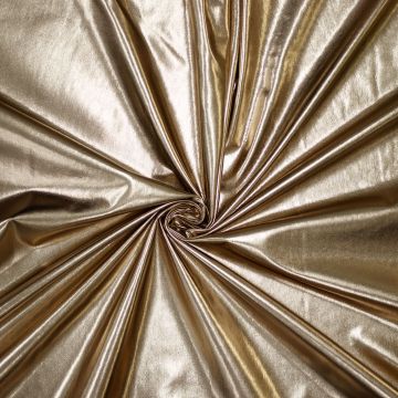 Lamé stretch licht goud