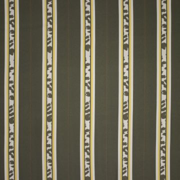 Stretch viscose gele strepen op groen
