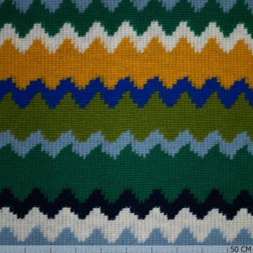 Knitted poly-wol zigzag