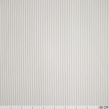 Stretch poplin streep 7mm wit-antraciet