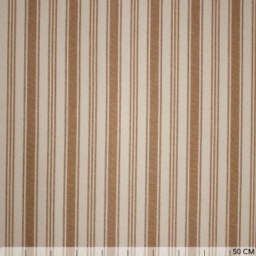 Cotton naturel strepen camel
