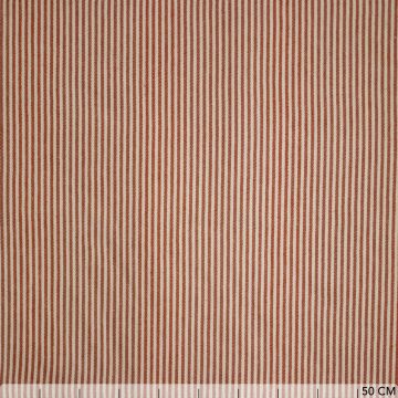 Cotton naturel streepje 3mm terracotta