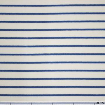 Badstof Stretch rafblauw streepje