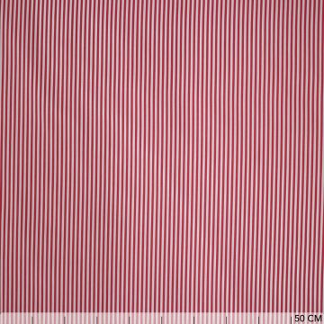 Stretch katoen 3mm strepen rood