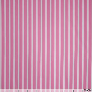 Stretch katoen 13mm strepen roze