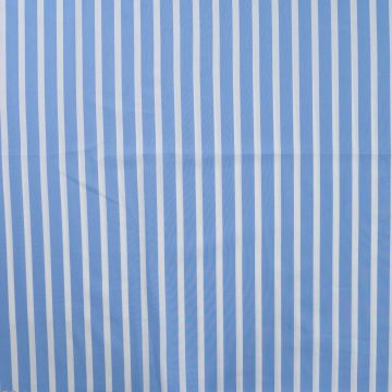 Stretch katoen 13mm strepen lichtblauw