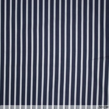 Stretch katoen 13mm strepen donkergrijs