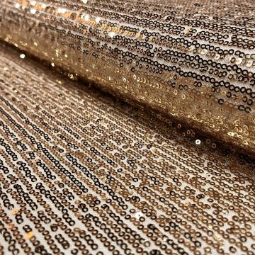 Stretch mesh paillettenstof lichtbeige