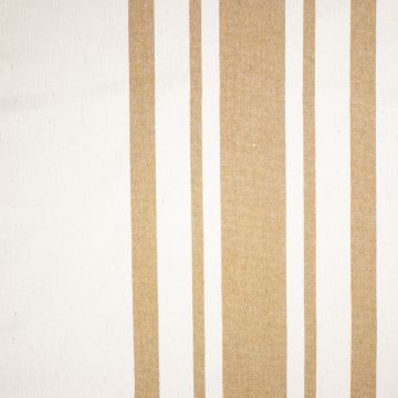 Cotton naturel brede streep camel