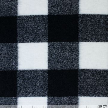 Gekookt poly-wol ruit wit-zwart