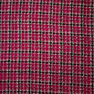 Grof geweven ruit fuchsia