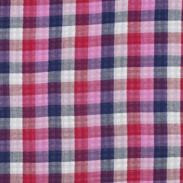 Hydrofiel double sided checks lila blauw