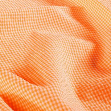 Katoen Poplin stof Seersucker Neon Oranj