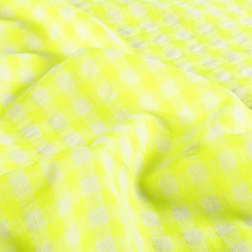Katoen Poplin stof Seersucker XL Geel