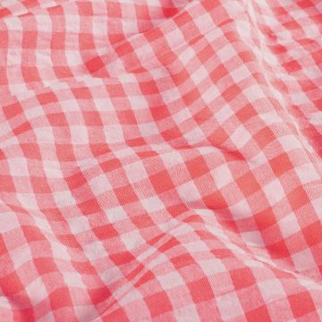 Katoen Poplin stof Seersucker XL Neon Roze