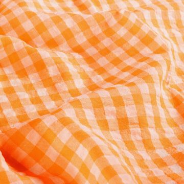 Katoen Poplin stof Seersucker XL Neon Oranje