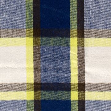 Wool Blend Brushed ruit blauw geel