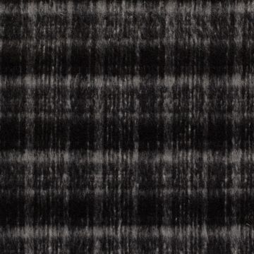 Wool Blend Brushed ruit antraciet
