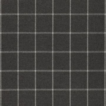Stretch twill ruit antraciet