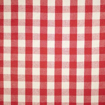 Cotton naturel brabants bont lurex rood