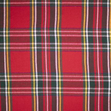 Cotton naturel Stewart Ruit rood-groen