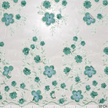 Mesh Embrodery Flowers 3D Groen
