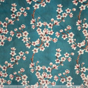 Blossem turquoise velours