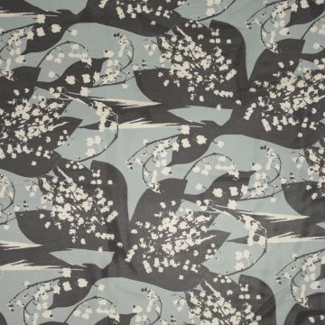 Chiffon staalblauw sneeuwklokjes