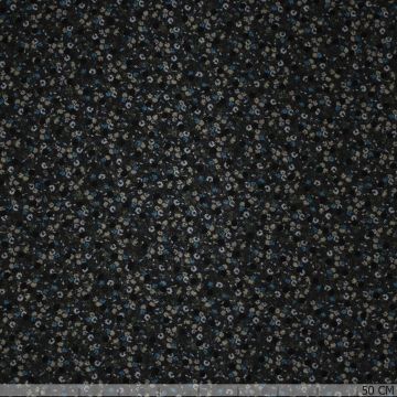Chiffon flock dot bloempje aqua
