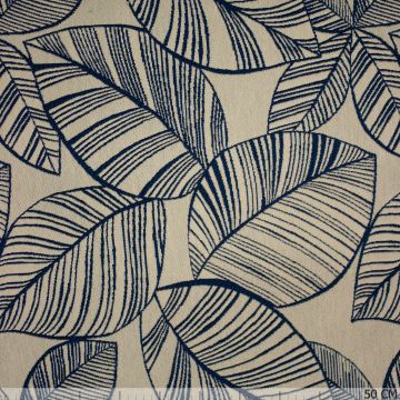 Jacquard Malia leaves blauw