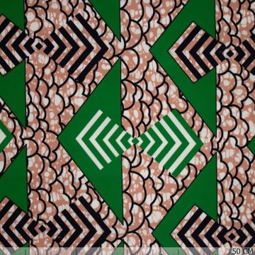 Afrikaanse wax print groen op wolkjes