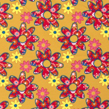 Texture flower power faux-applique