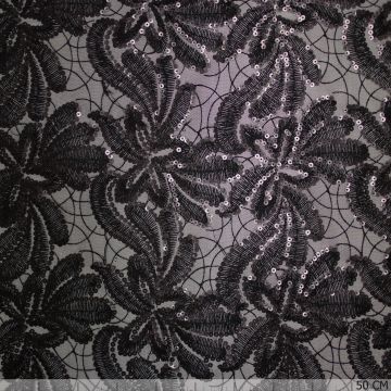 Couture mesh embroidery zwart