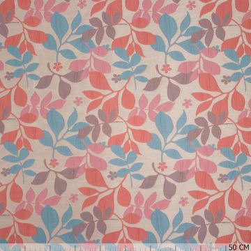 Puffy jacquard pastel leaves