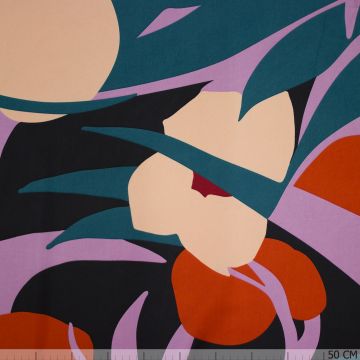 Retro silk touch abstract flower