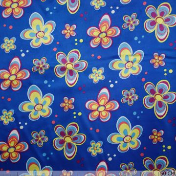Fred Satin kobalt flower power
