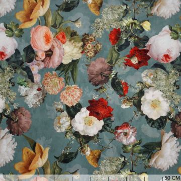 Rose Garden velours jadegroen