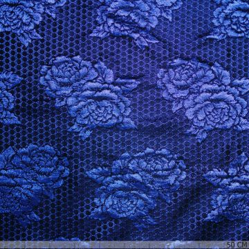 Metallic Rose jacquard blauw