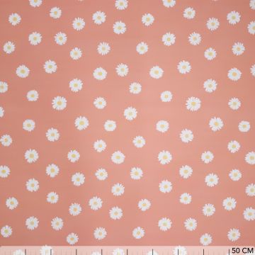 Raincoat print madeliefjes op abrikoos