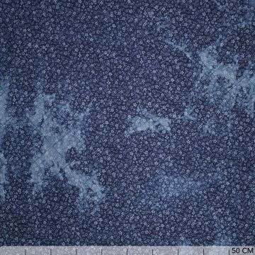 Chambray jeans doorgestikt tie-dye bloem