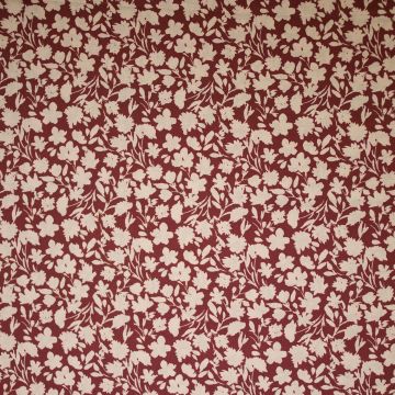 Satijn mille-fleur creme-bordeaux