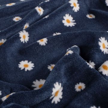 Nicky velours stof Bloemen Marine