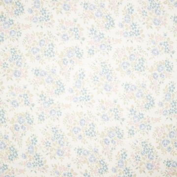 Viyela katoen bloem creme blue