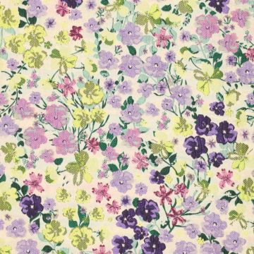 Bloemenveld Jacquard Stof Lila