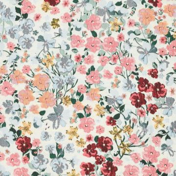 Bloemenveld Jacquard Stof Mint