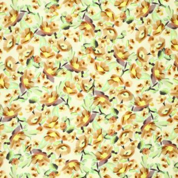 Stretch katoen bloemen print groen