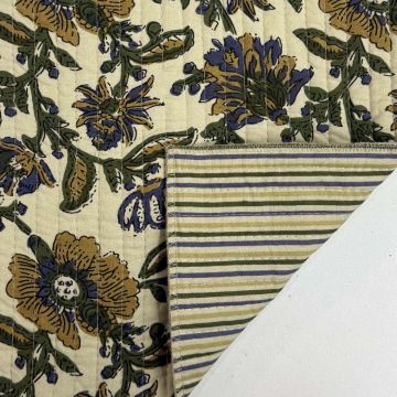 Gewatteerde katoen blockprint oker